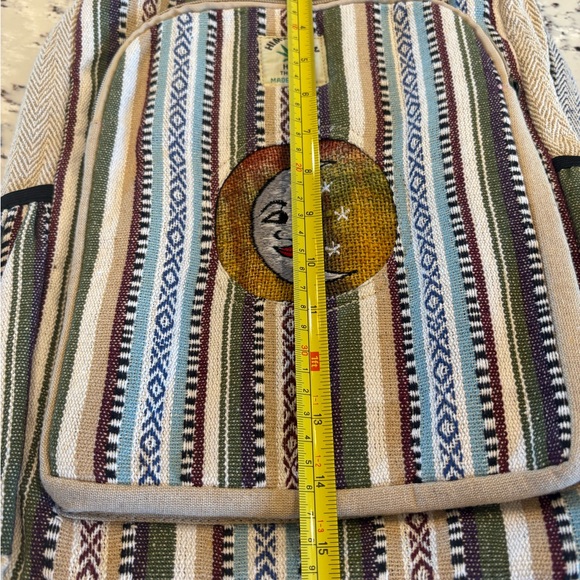 Striped Multicolor Backpack with Moon Design - Picture 6 of 6